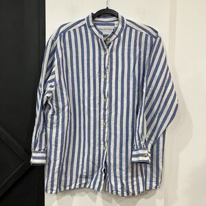 Giorgio Sant’ Angelo Women’s Striped Linen Button Up Top Shirt Size Large